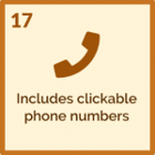 17- includes clickable phone numbers