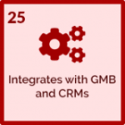 25- integrates with gmb and crms