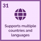 31- supports multiple countries and languages