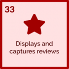 33- displays and captures reviews