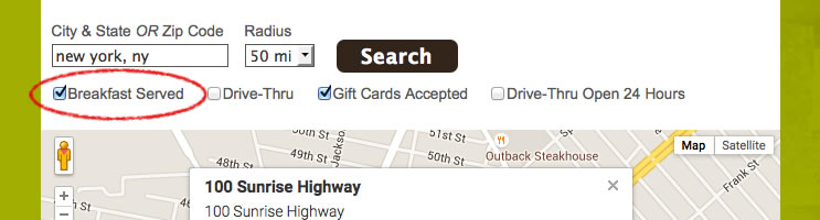 screenshot of search screen