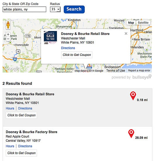 coupon add-on to store locator