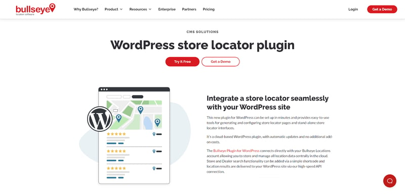 wordpress store locator website screenshot