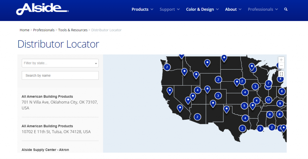 alside distributor locator