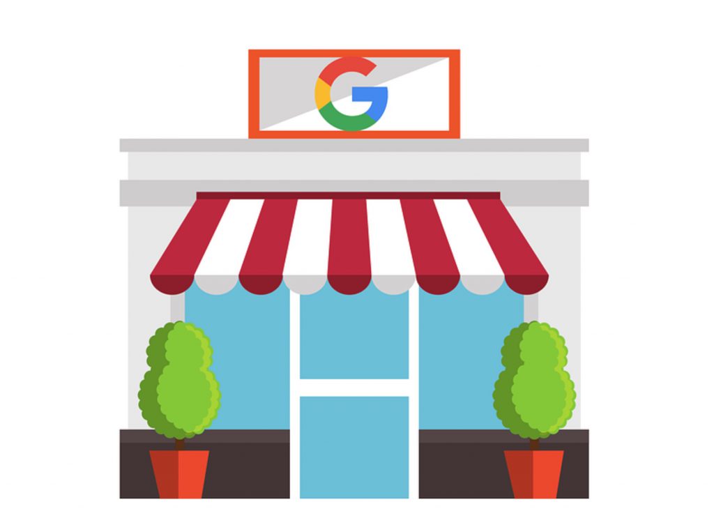 google logo above storefront graphic 