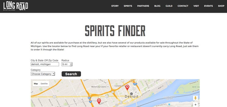 screenshot of craft beer website