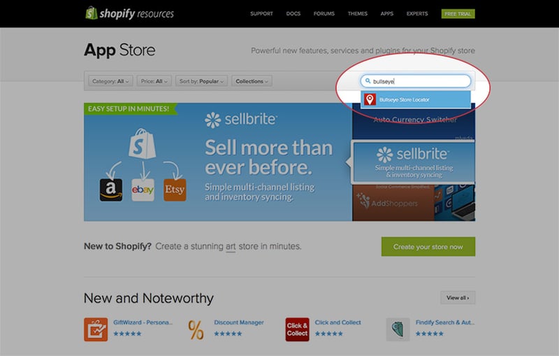 shopify search featured in app store screenshot