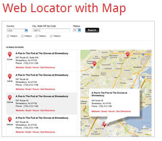 bullseye locations web locator with map