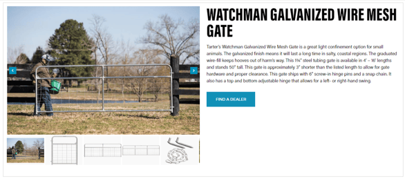 Watchman Galvanized Wire Mesh Gate _ Tarter USA