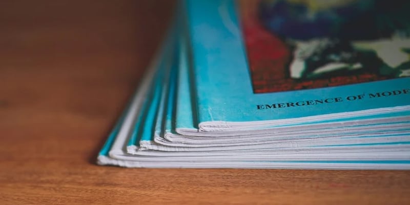 brochures on table