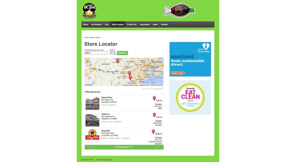 Bullseye Store Locator Service Announces New Interface with Map on Top!