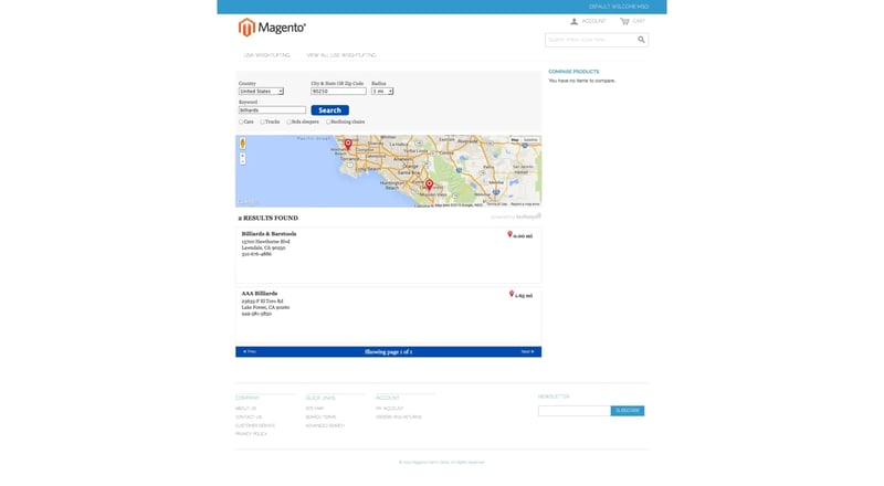 Magento store locator